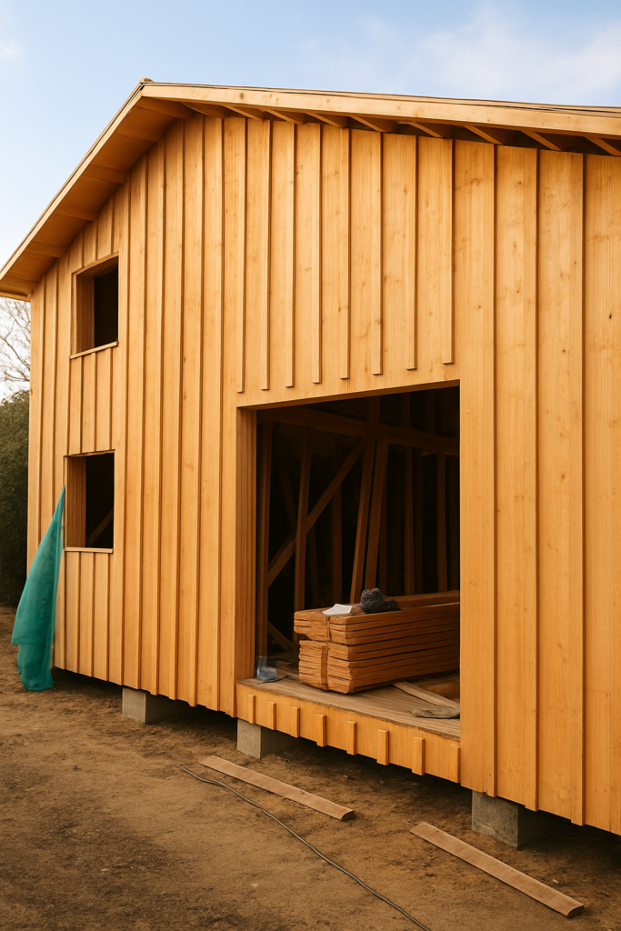 Construction En Bois Sous Lumiere Doree 683x1024