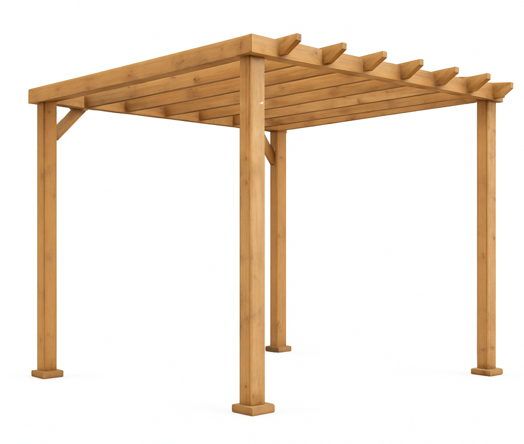 maison bois ossature pergola